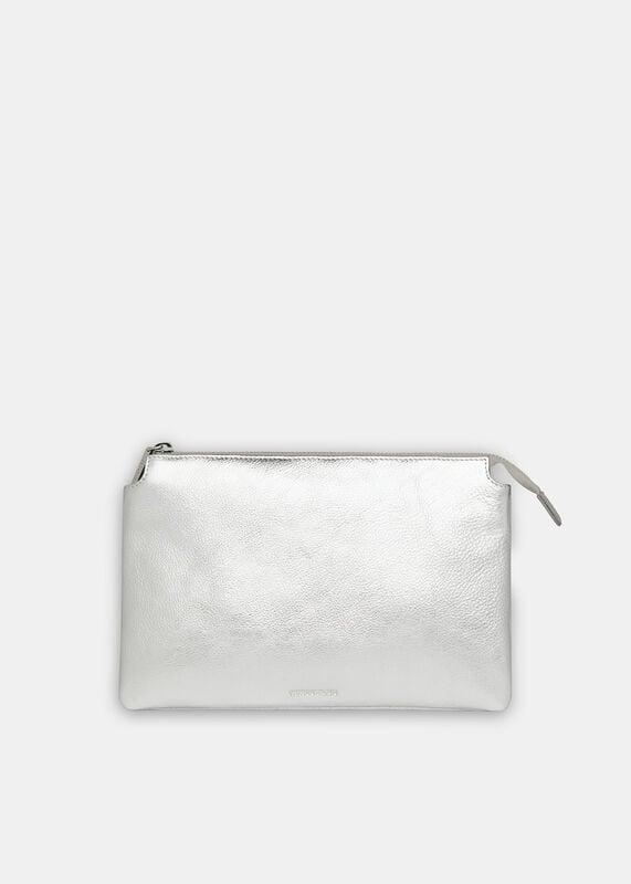Silver Elita Double Pouch Clutch