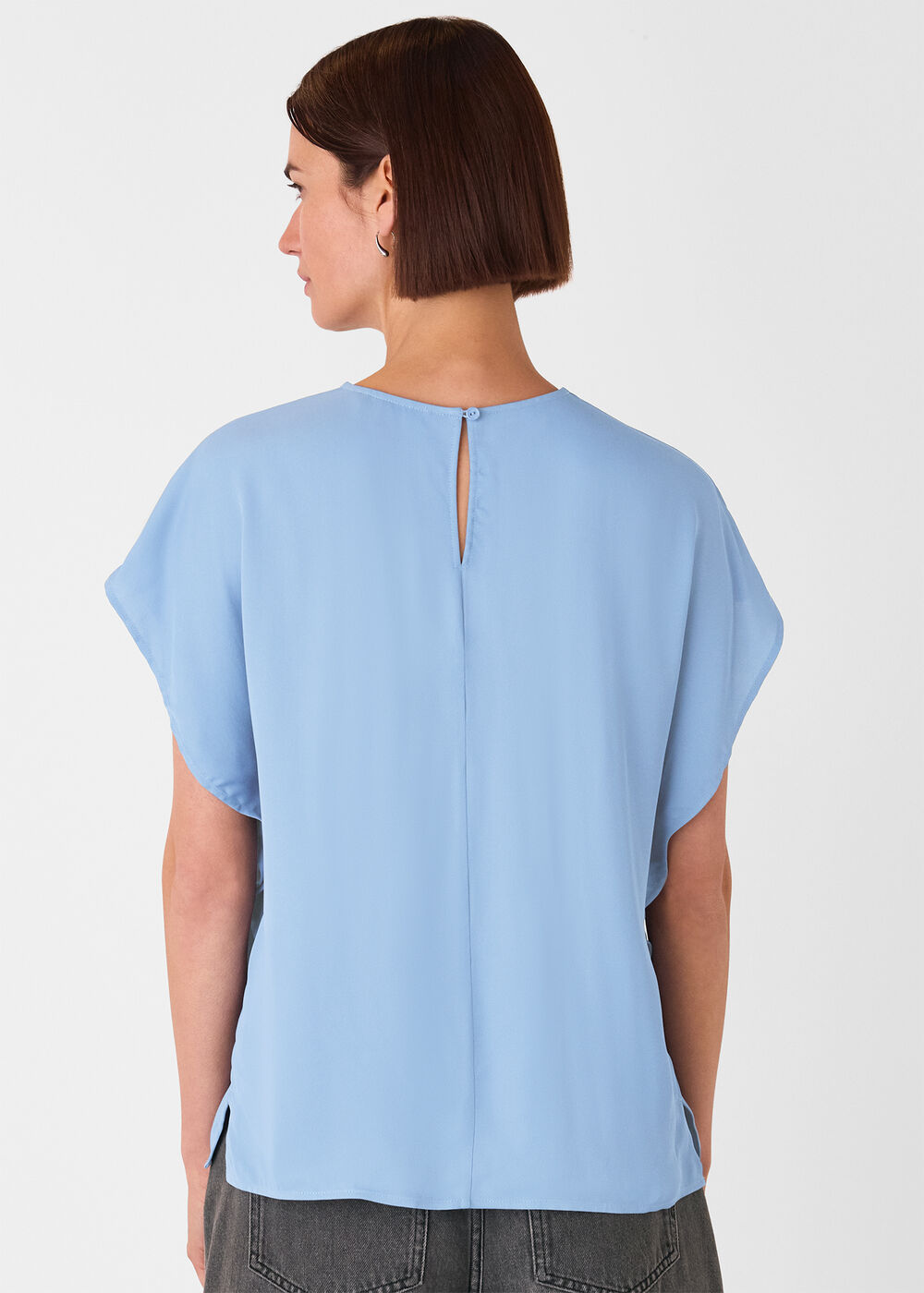 Short Sleeve Crepe Shell Top