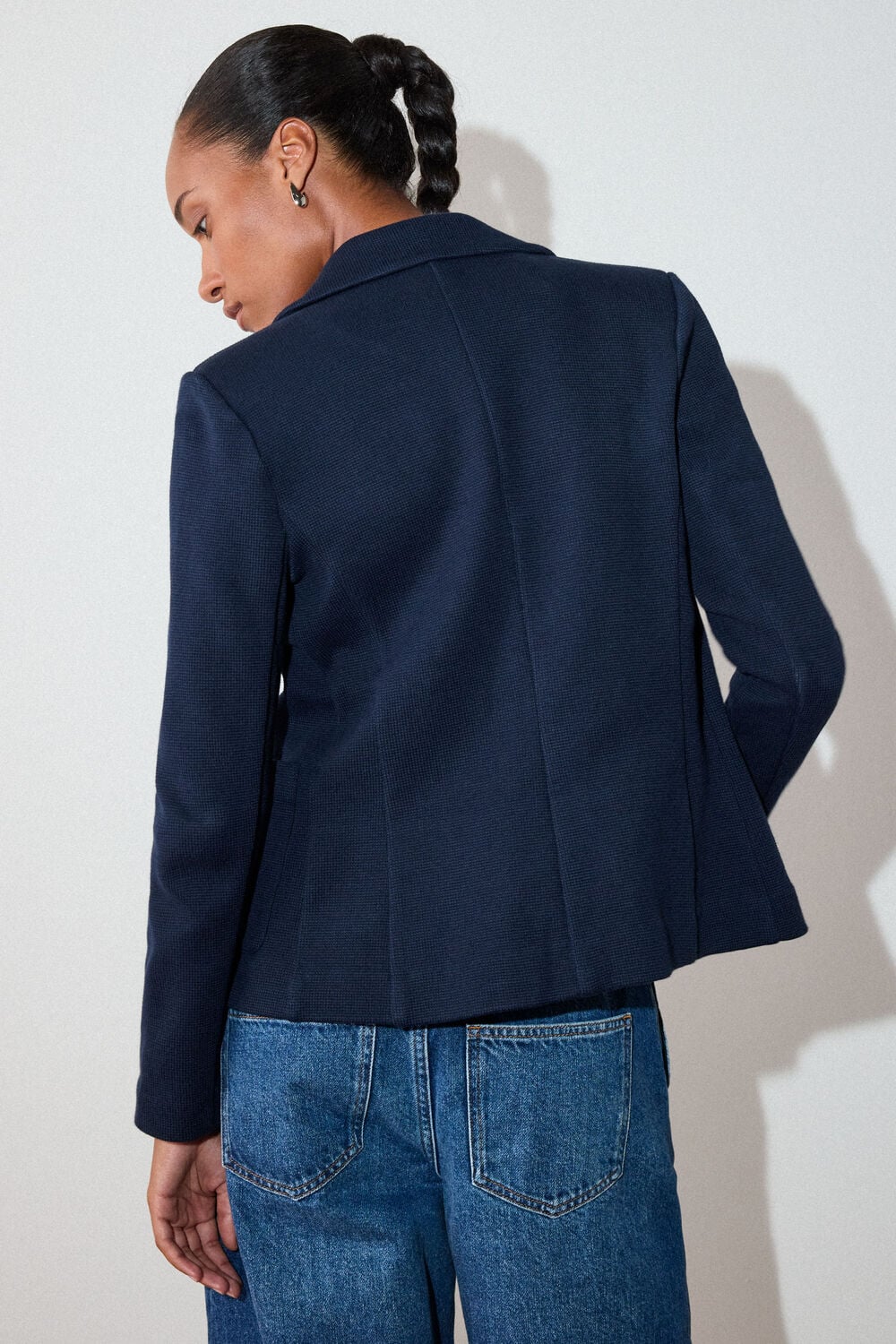 Navy Jersey Jacket