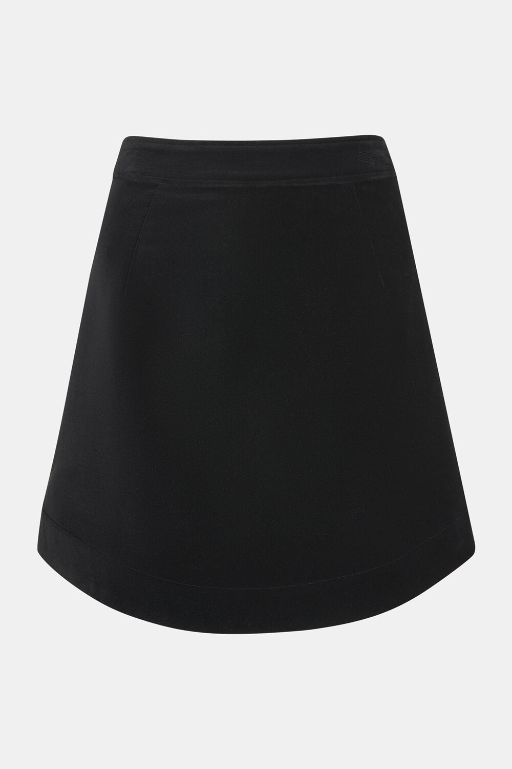 Velvet Curved Hem Mini Skirt