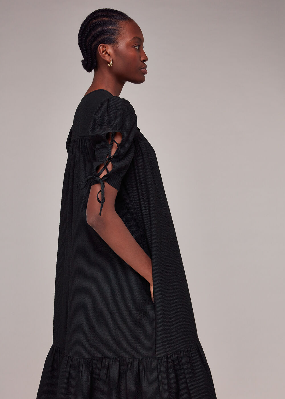 Elsie Seersucker Trapeze Dress