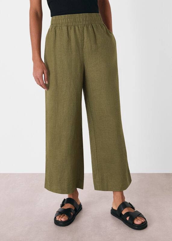 Khaki Linen Pocket Pants 