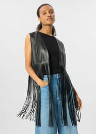 Rei Leather Fringed Waistcoat