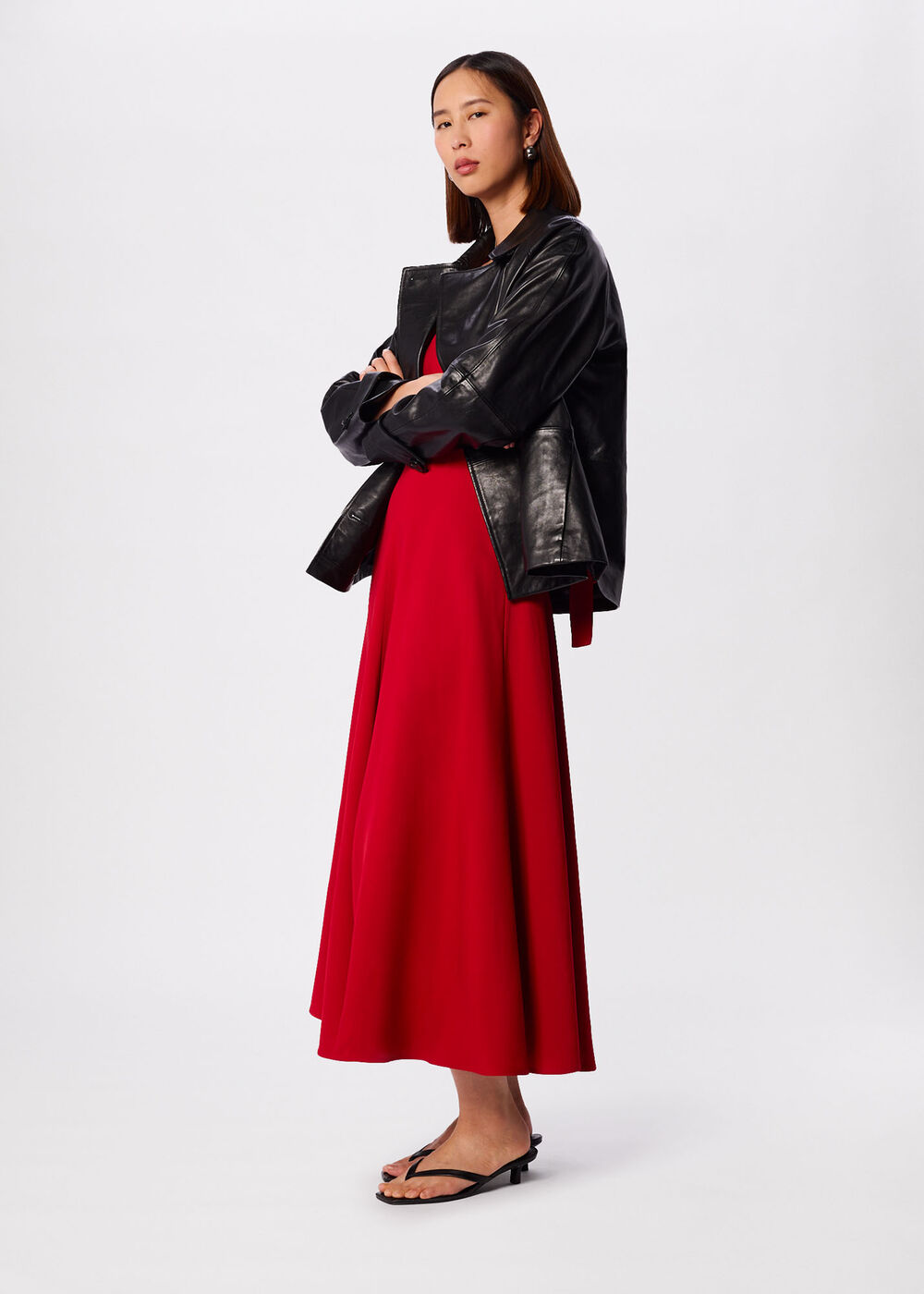 Panel Detail V Neck Maxi Dress