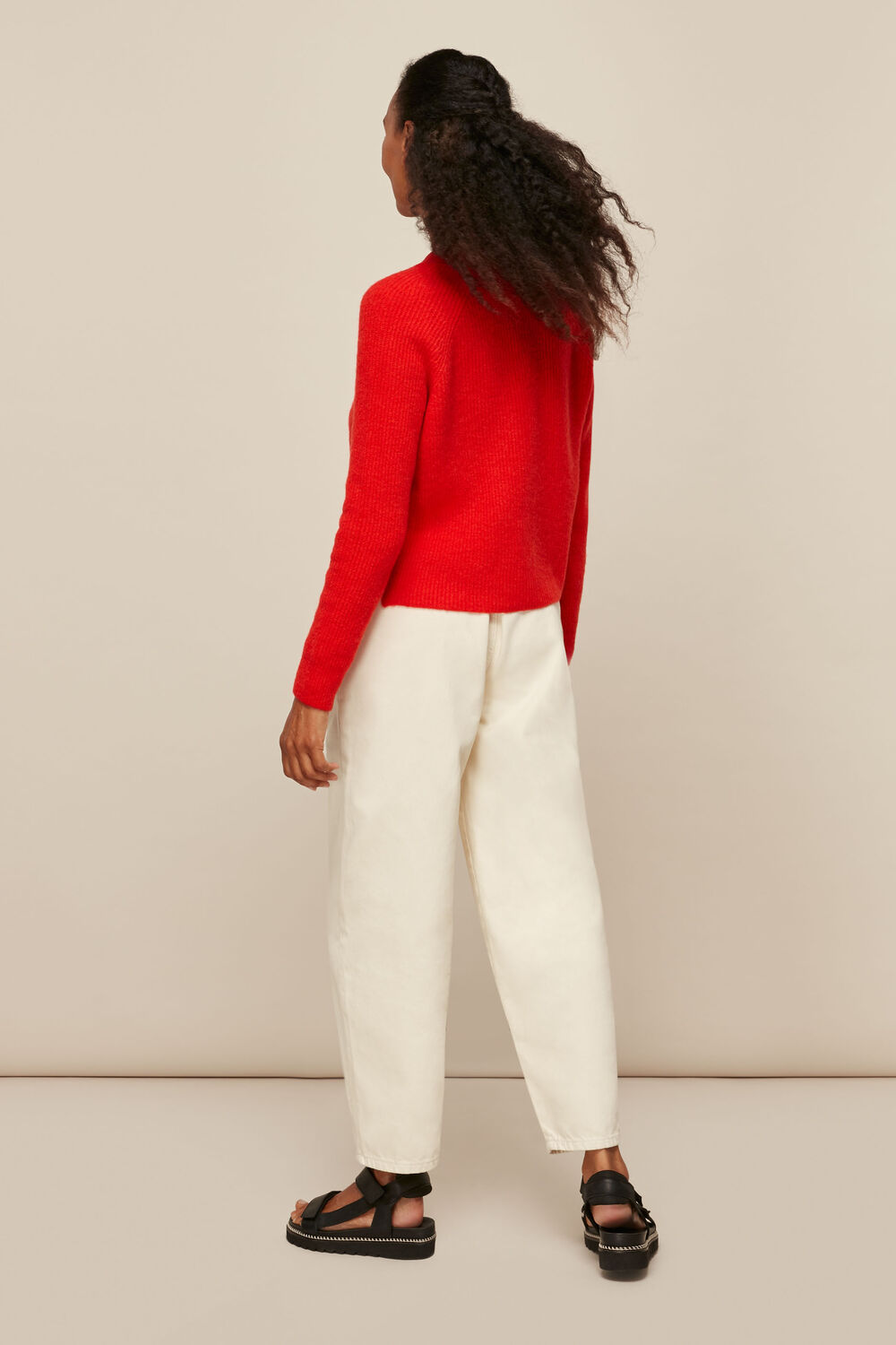 Rib Textured Wool Mix Cardigan