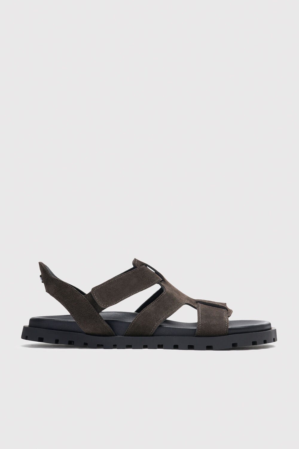Grey Freya Fisherman Suede Sandal