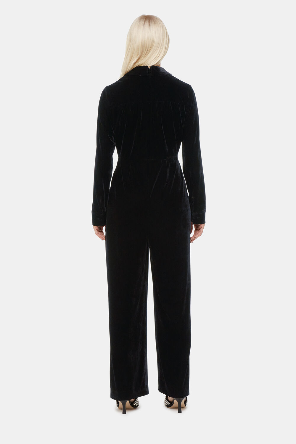 Petite Wrap Velvet Jumpsuit