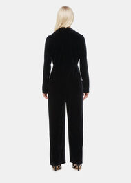 Petite Wrap Velvet Jumpsuit