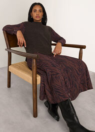 Zebra Collared Shirt Dress