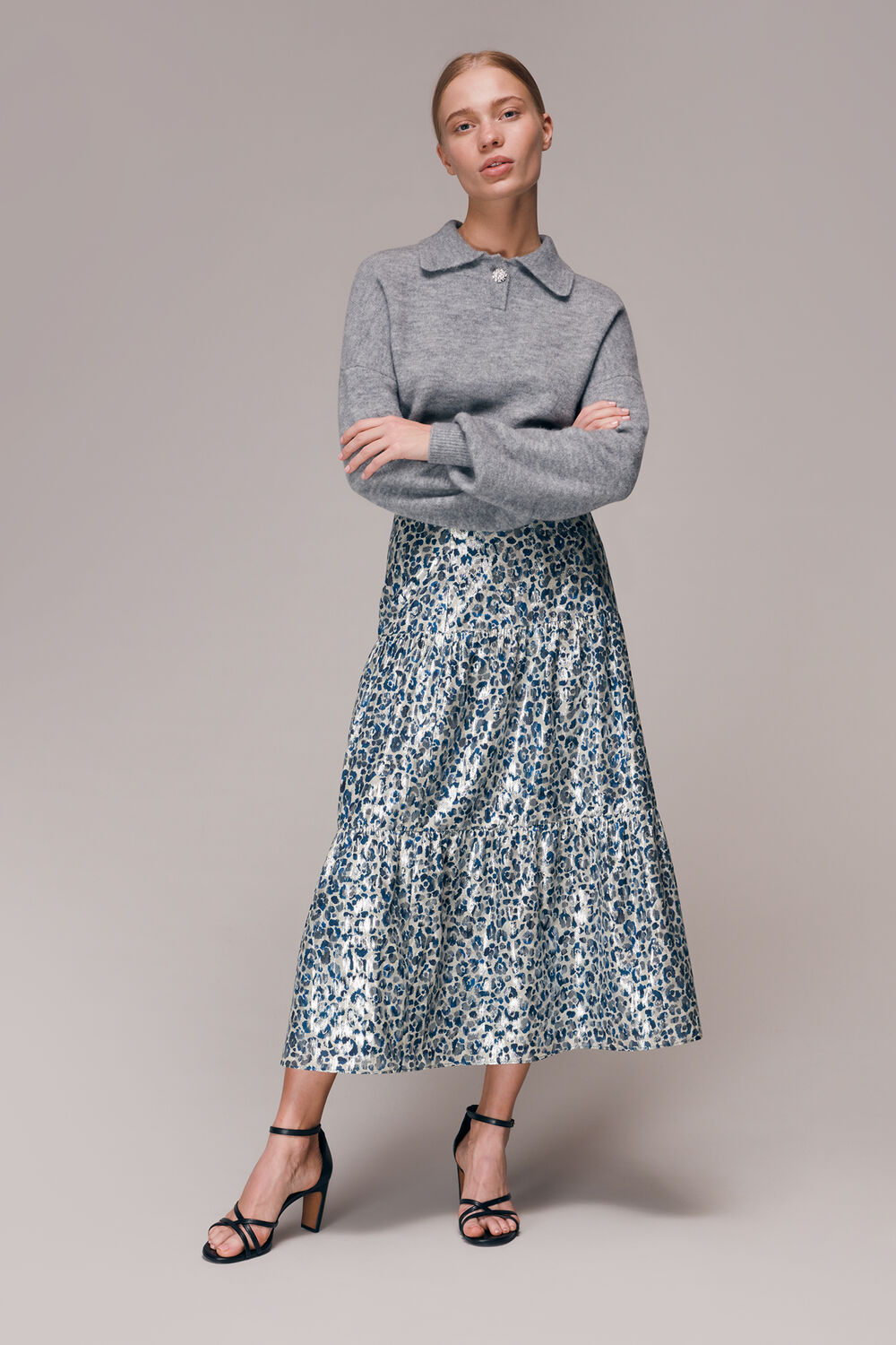 Multicolour Animal Metallic Skirt