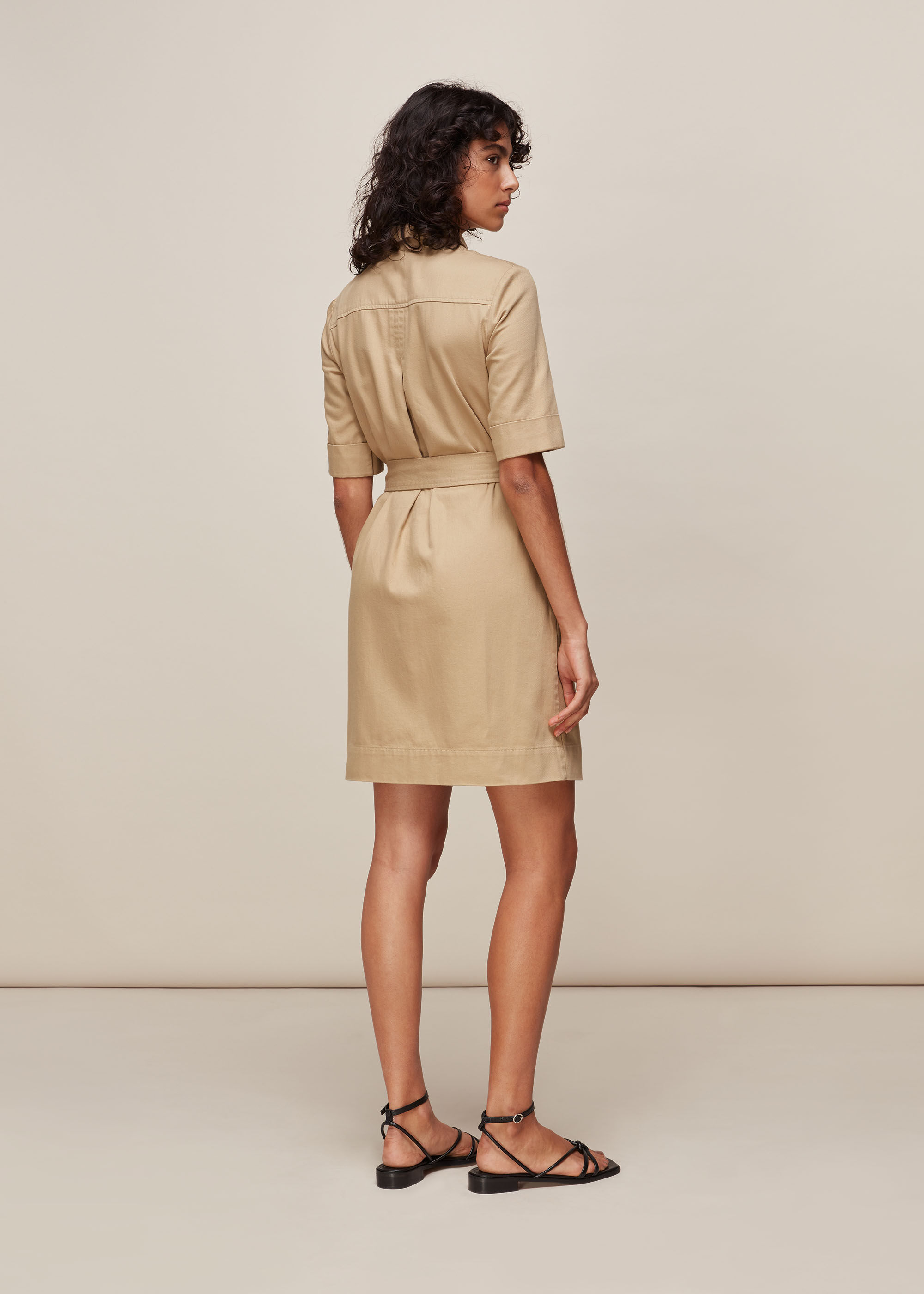 knot front shirt dress
