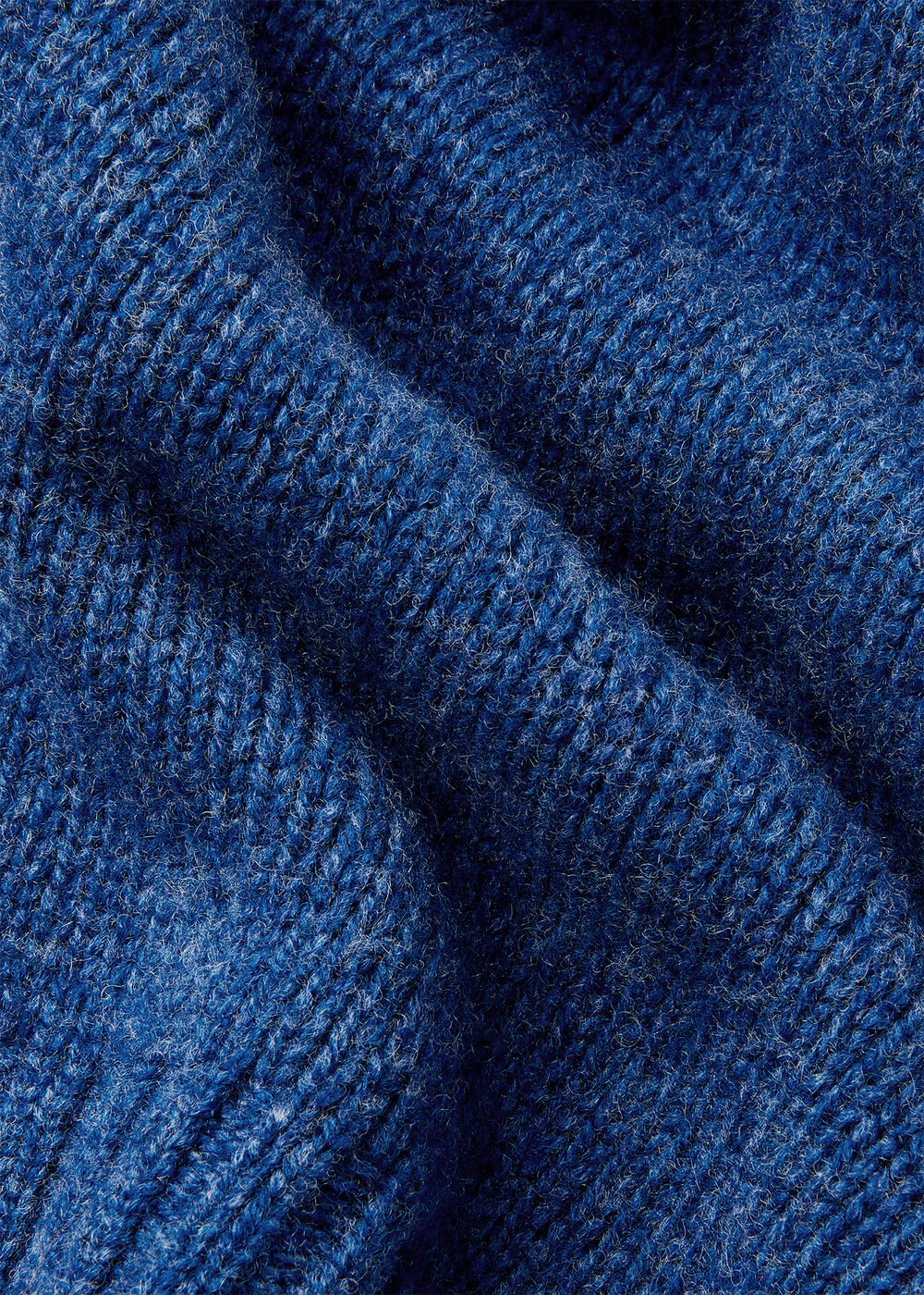 Wool Ribbed Sleeve V Neck Knit