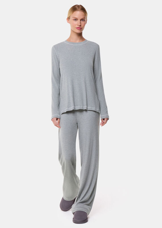 Grey Marl Rib Jersey Pajama Bottom 