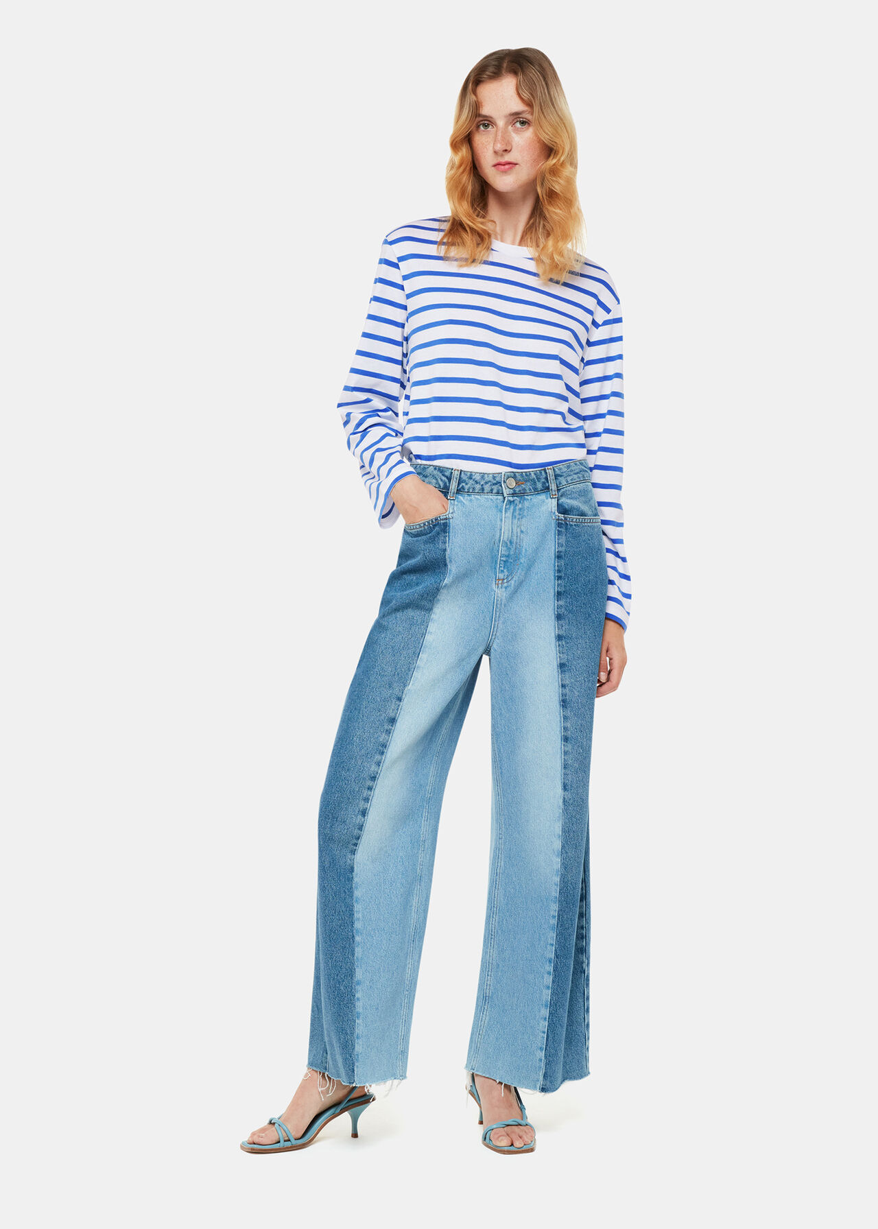 Blue/Multi Stripe Cotton Top | WHISTLES