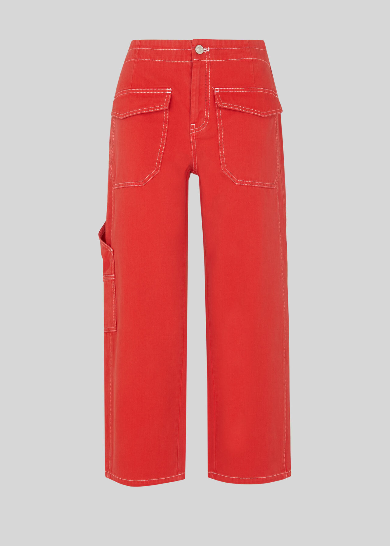 Carpenter Crop Trouser Red