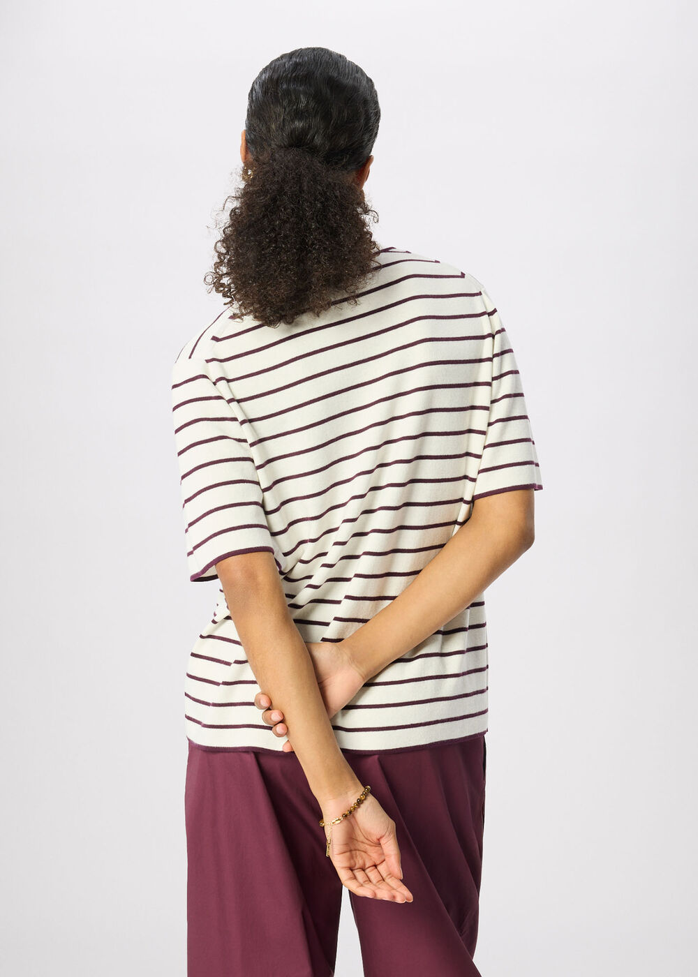 Fine Knit Stripe T-Shirt