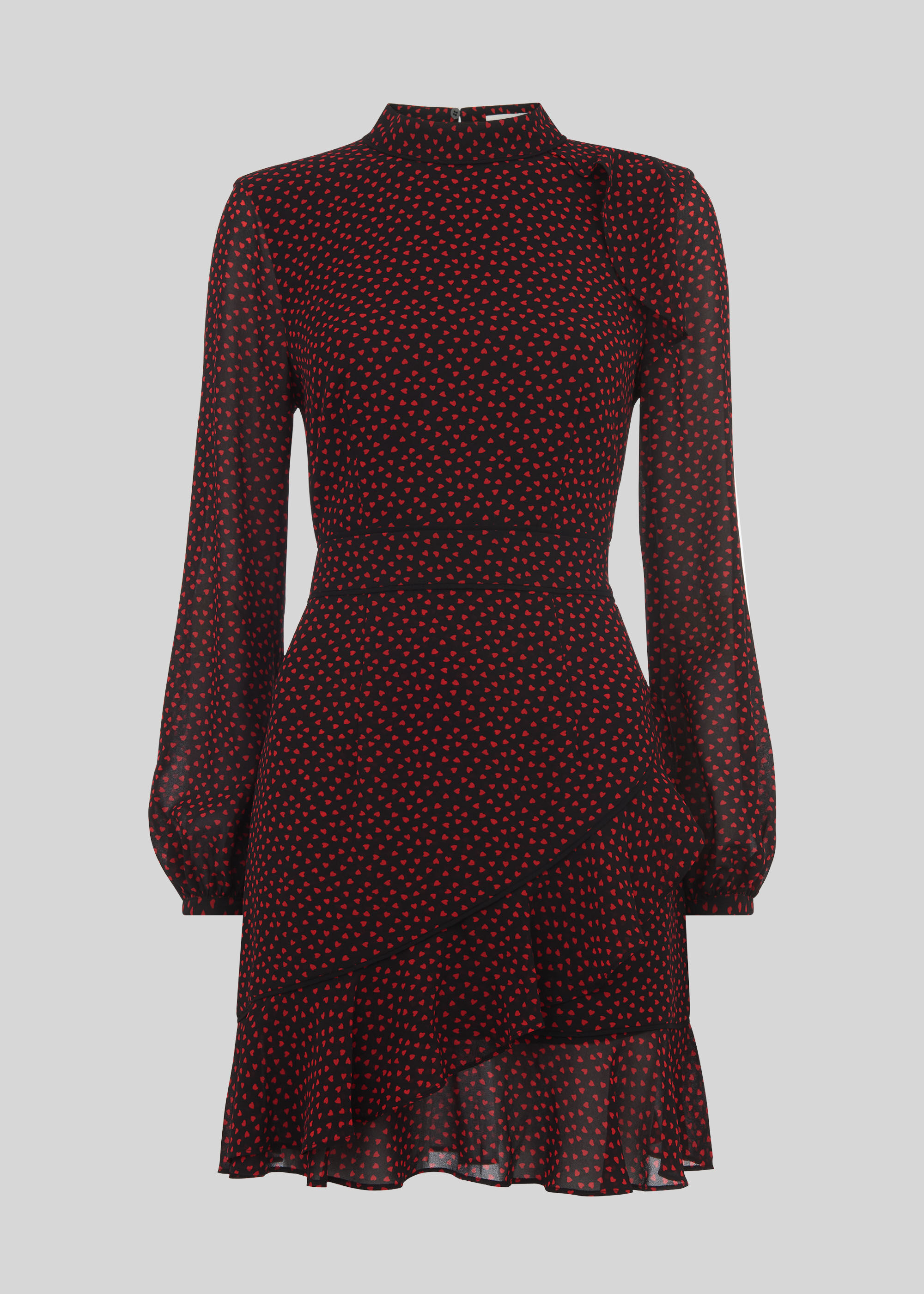 whistles confetti heart print frill dress