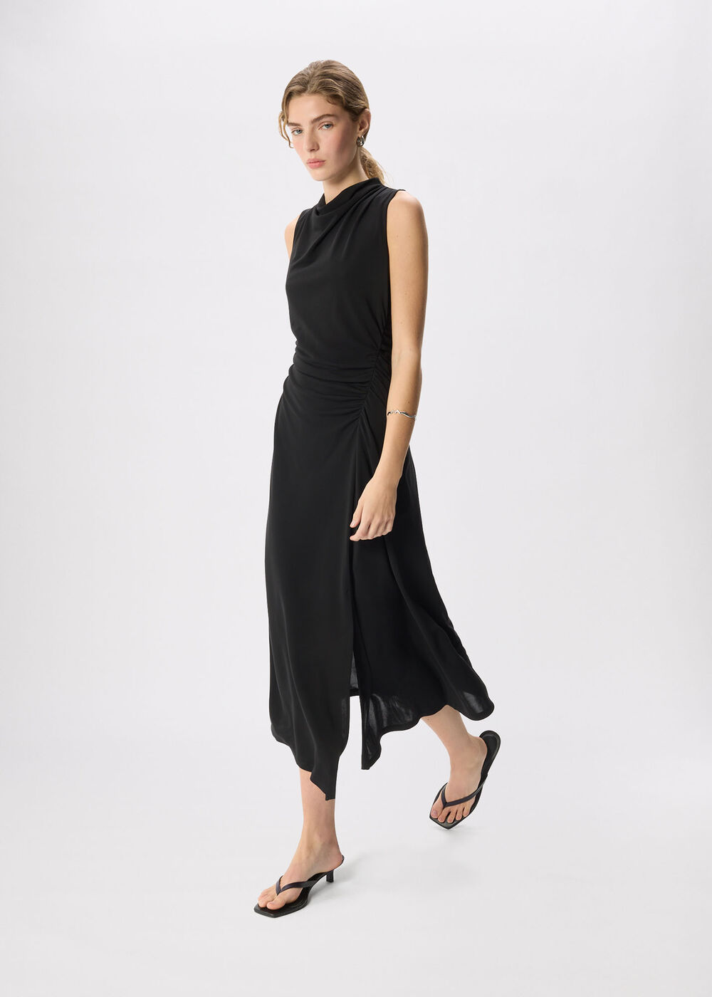 Ruched Halter Jersey Dress