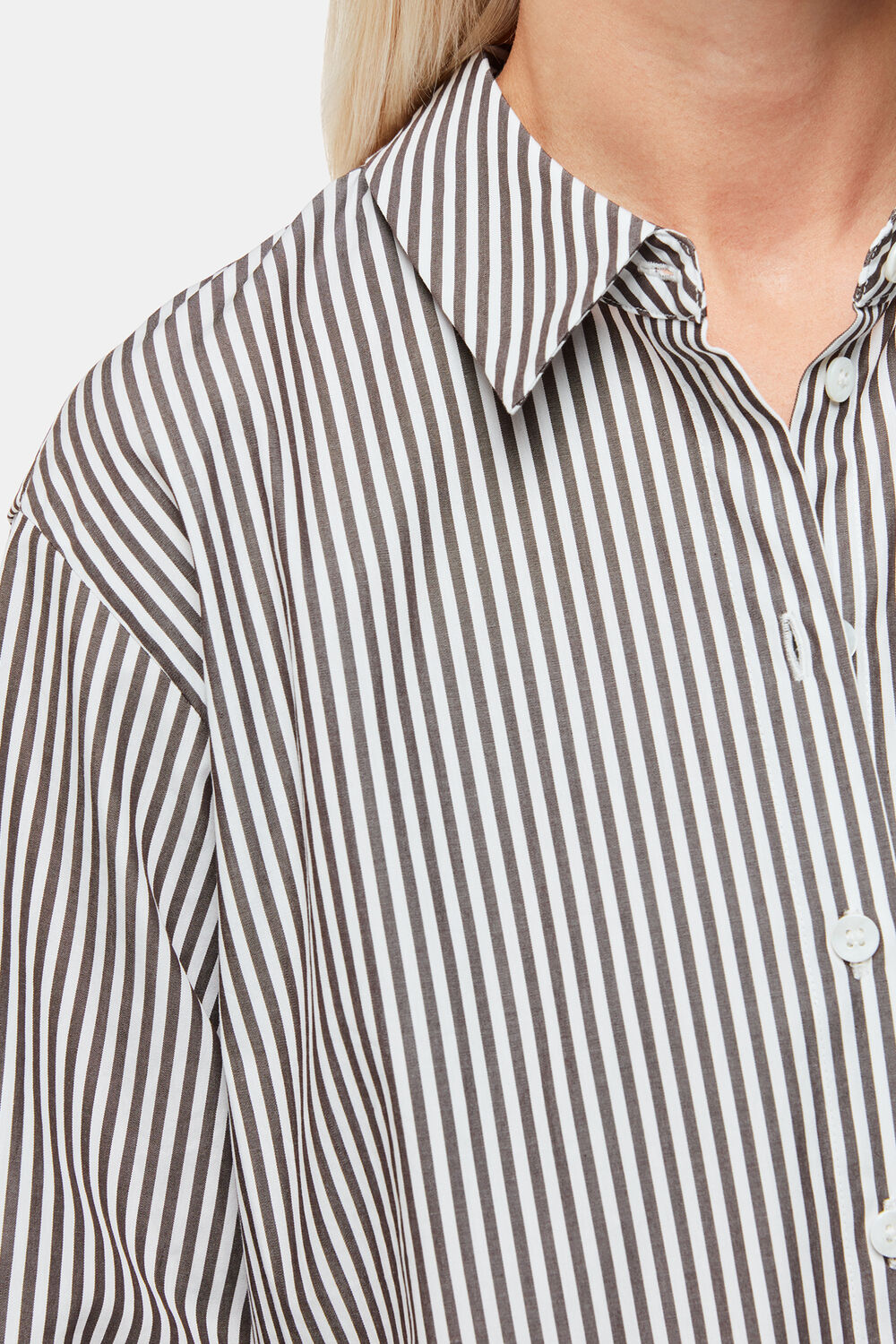 Petite Stripe Relaxed Fit Shirt