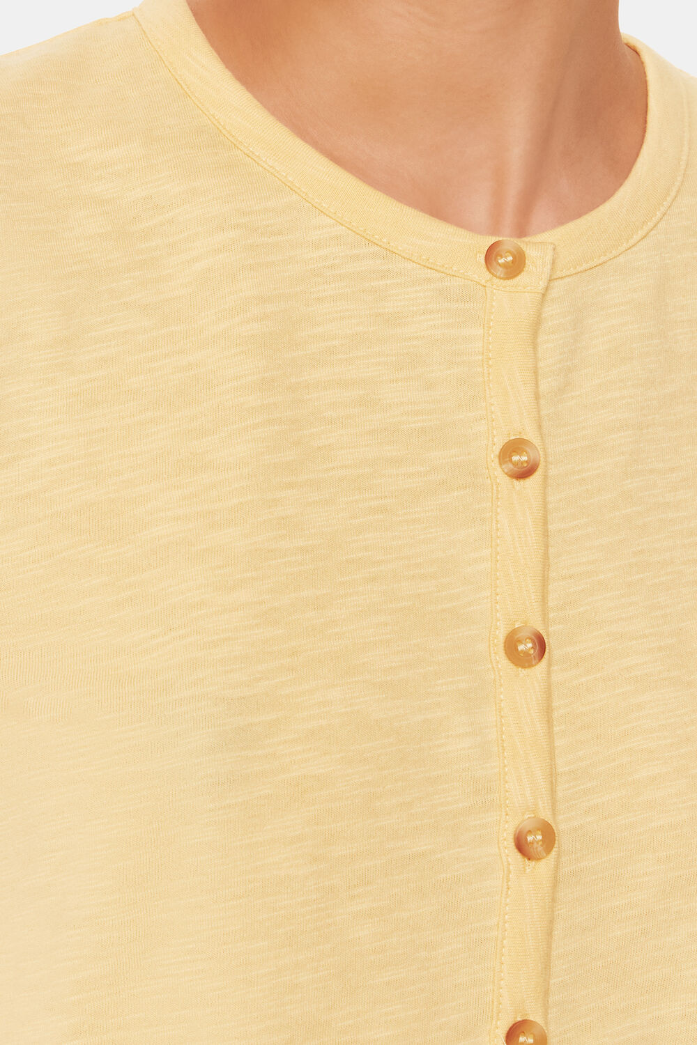 Isla Round Neck Button Tee