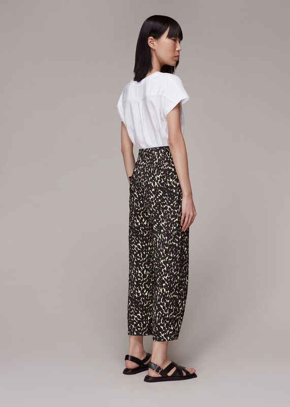 Black Sahara Cat Printed Trouser