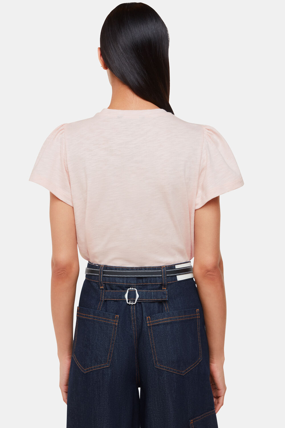Cotton Frill Sleeve T-Shirt