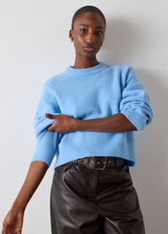 Wool Mix Curved Hem Knit