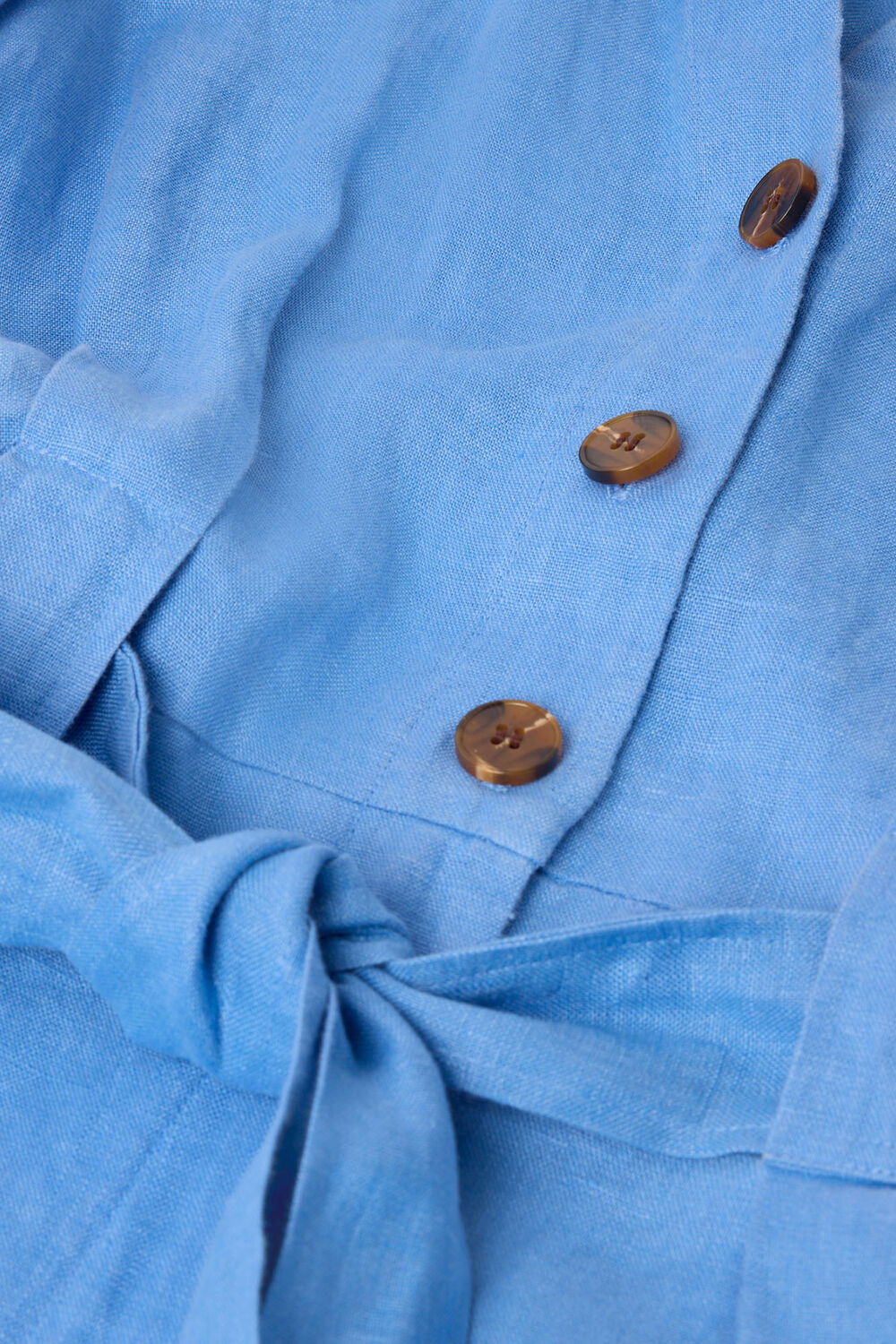 Blue Fiona Linen Button Jumpsuit