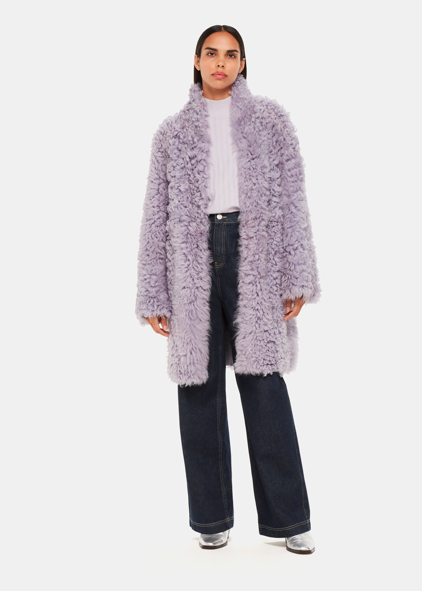 【美品】KAJA FAVORITE INSULATION COAT Lilac Naja Shearling Coat | WHISTLES | Whistles US |