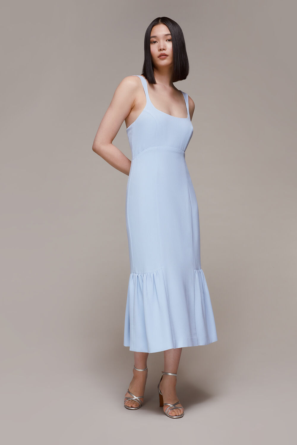 Pale Blue Sarah Tie Detail Dress