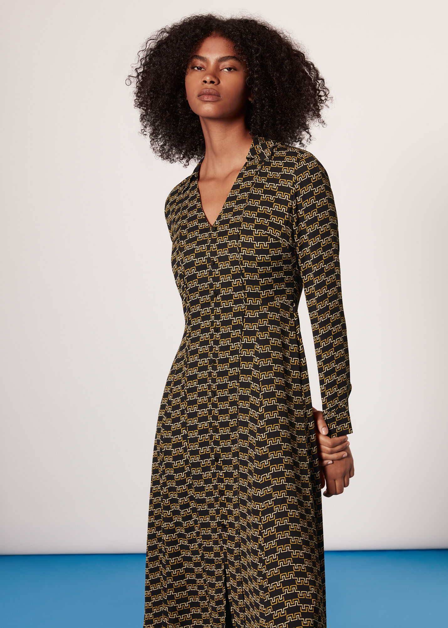 Black/Multi Tangle Check Dress | WHISTLES | Whistles US |