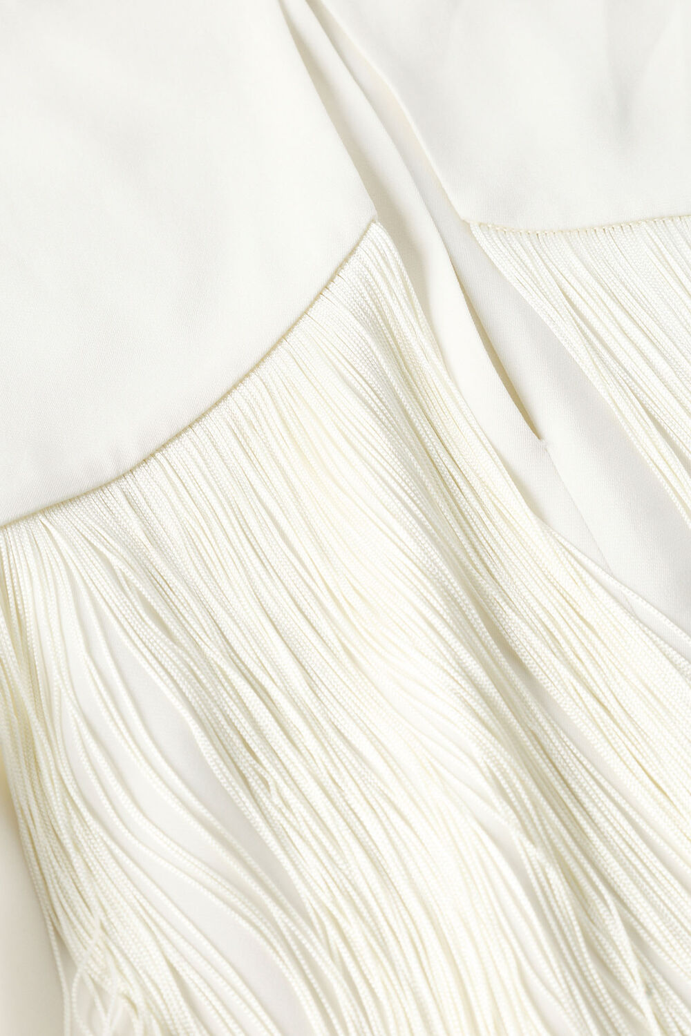 Ivory Fringe Back Midi Dress