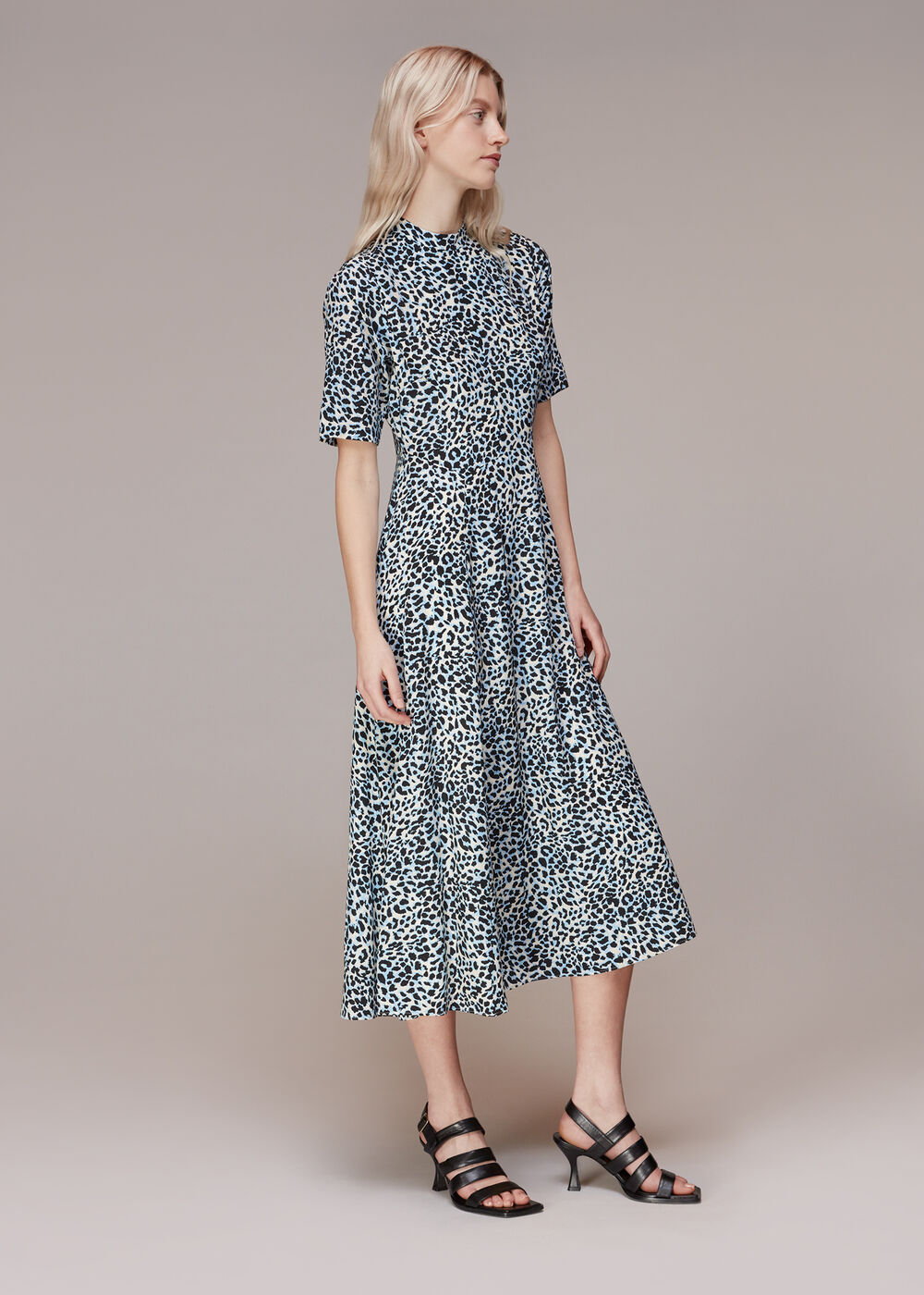 Abstract Cheetah Silk Dress