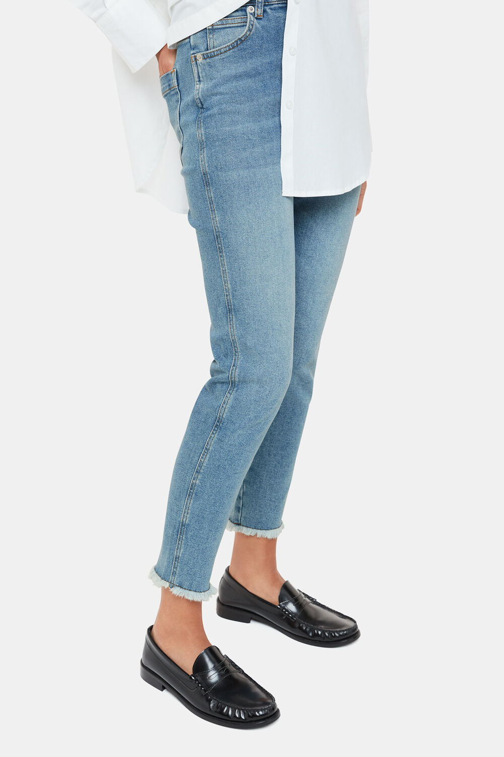 Denim Stretch Slim Frayed Jean