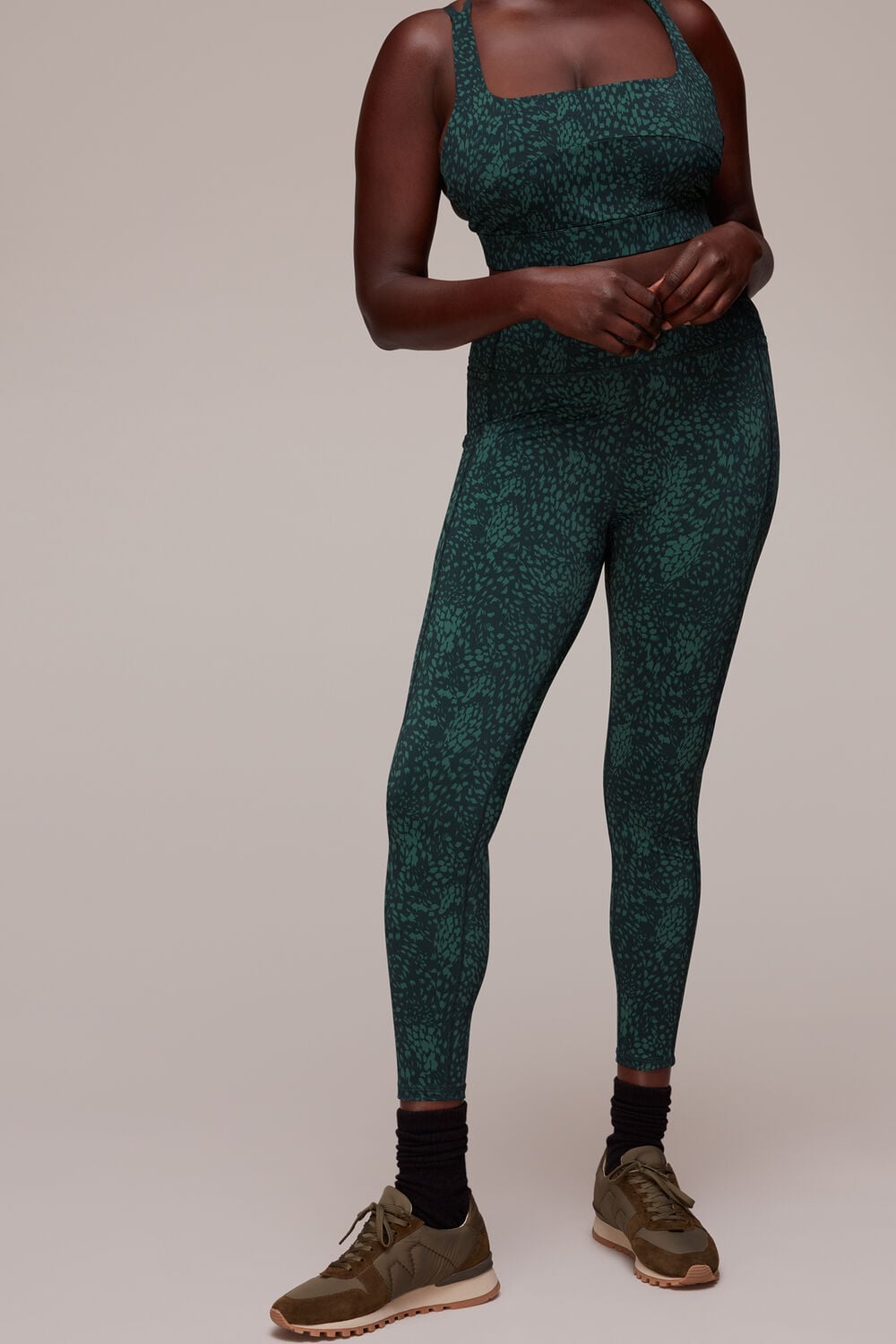 Green Animal Print Sports Legging