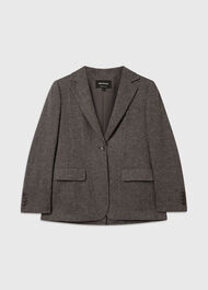 Herringbone Wool Blend Blazer