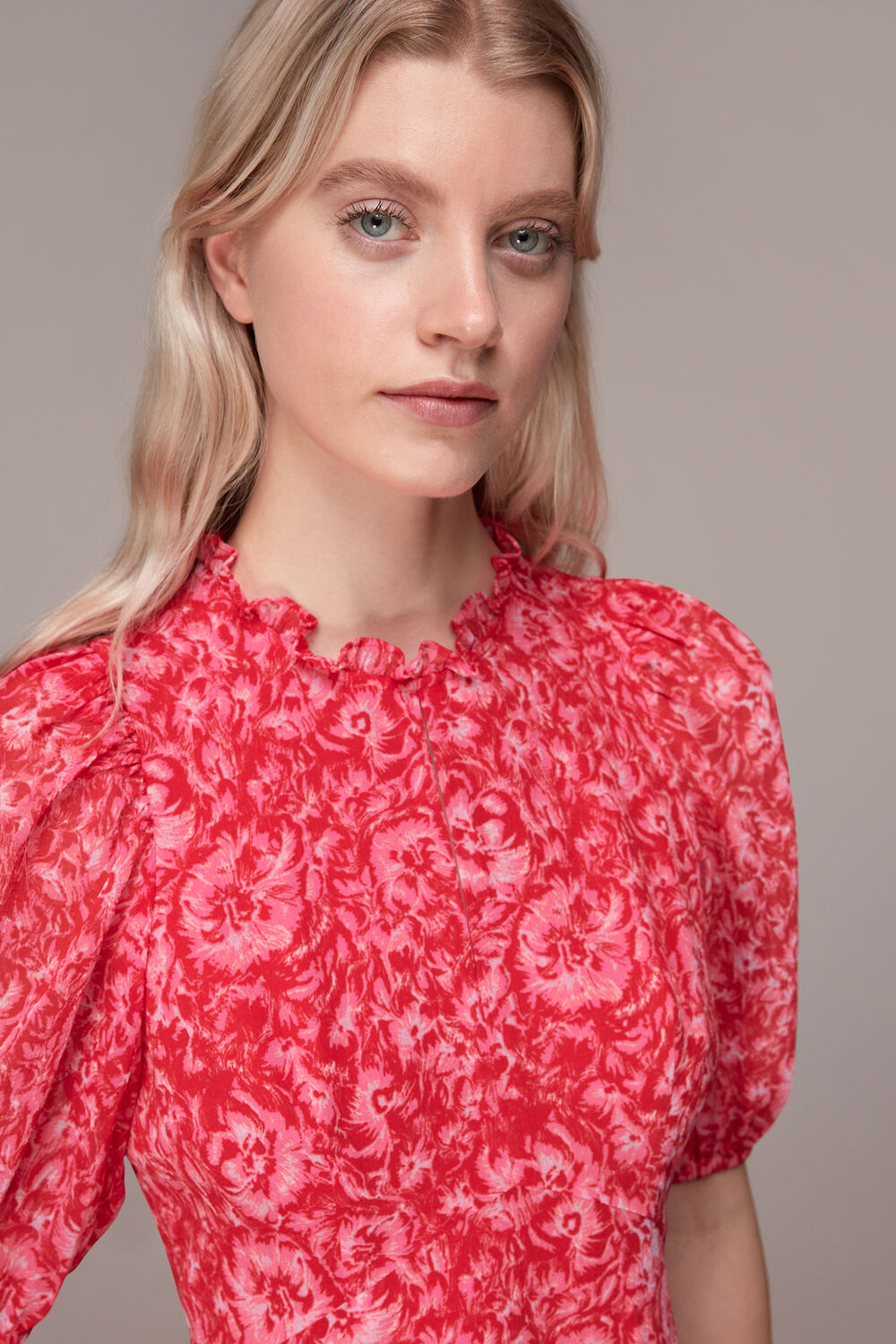 Clouded Floral Midi Dress