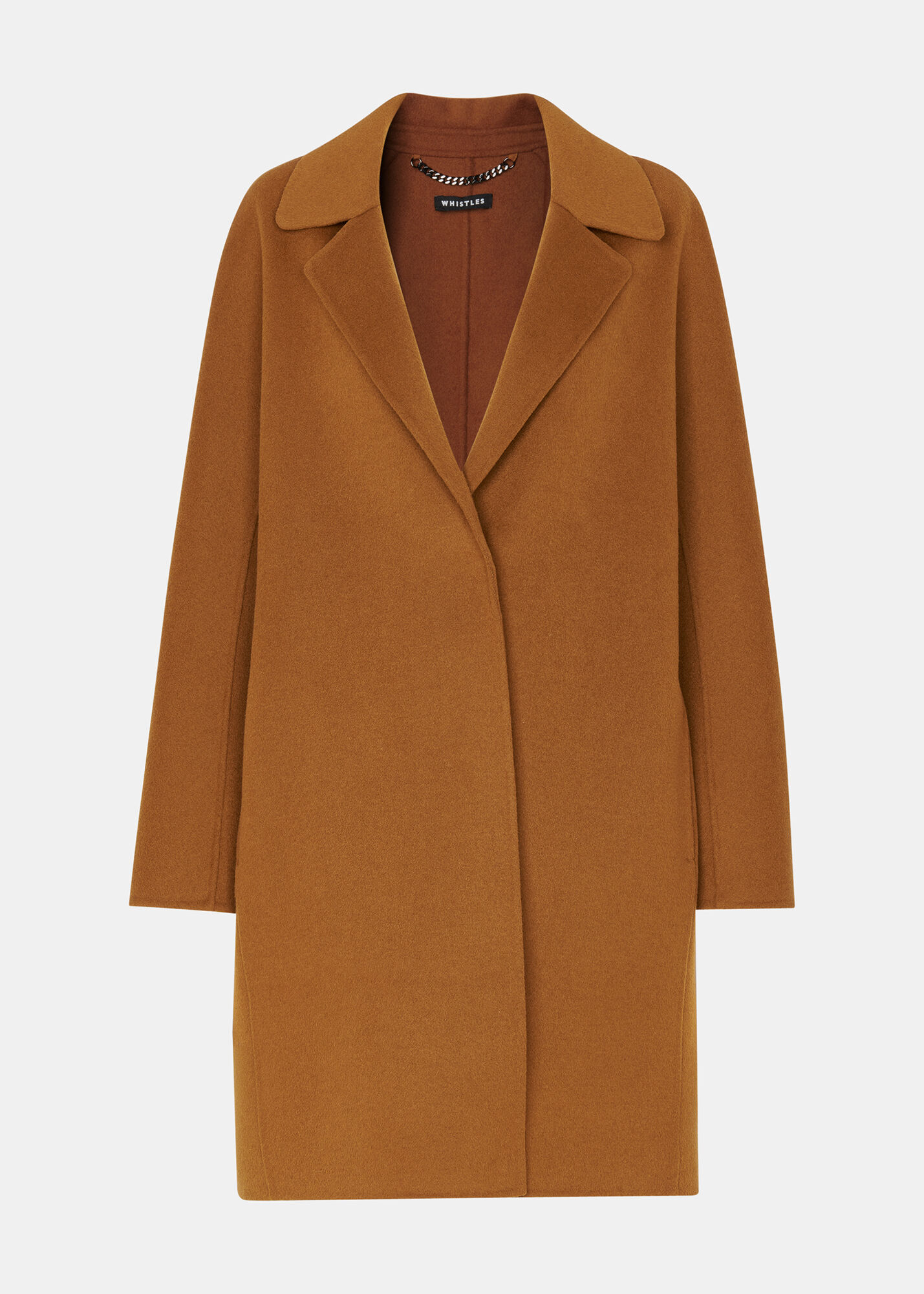 Camel Julia Wool Double Faced Coat | WHISTLES |