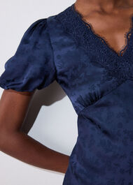 Jacquard V Neck Midi Dress