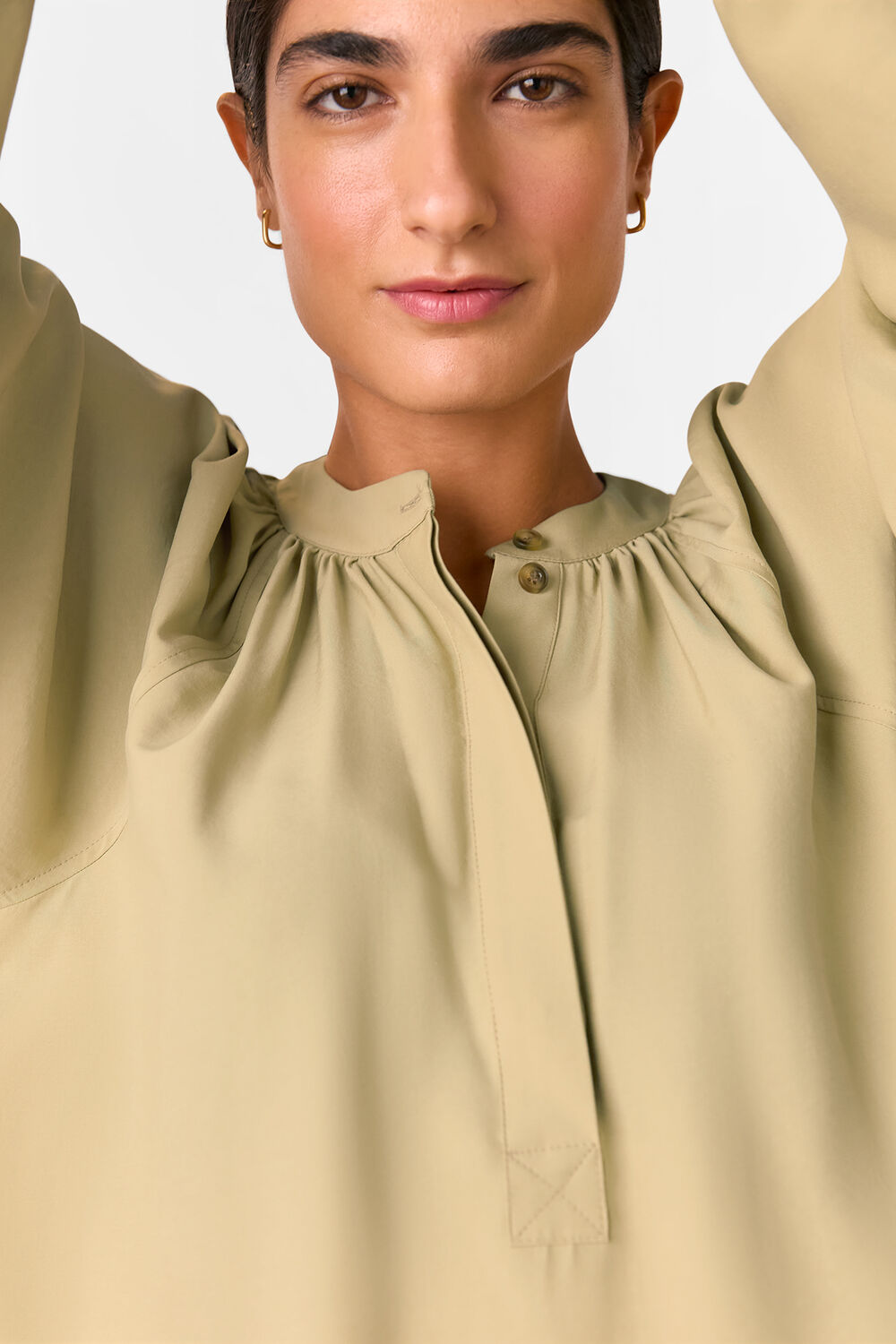 Sage Green Full Volume Gathered Dress