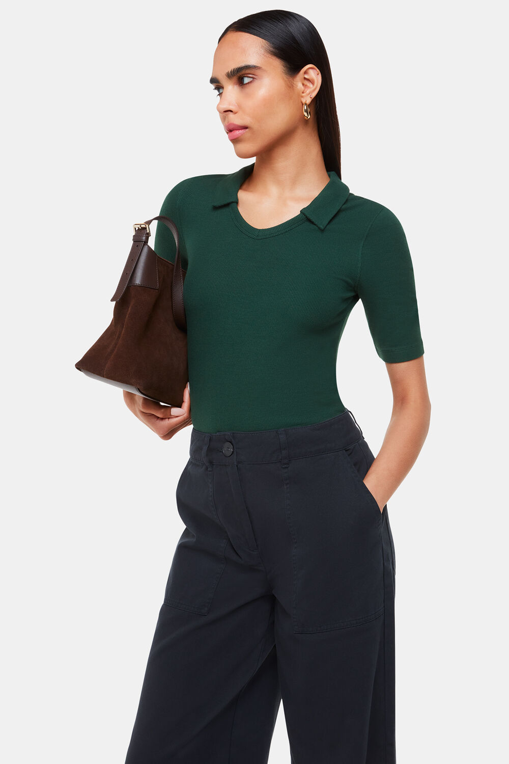 Lucie Ribbed Collar Polo
