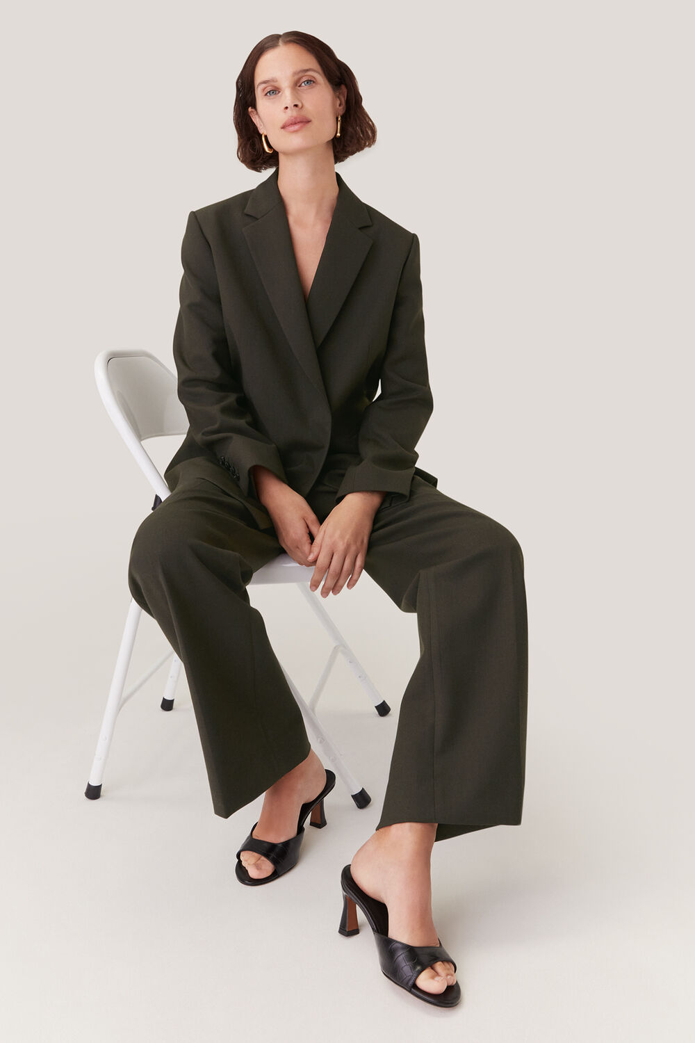 Dark Green Natalie Wool Blend Trouser