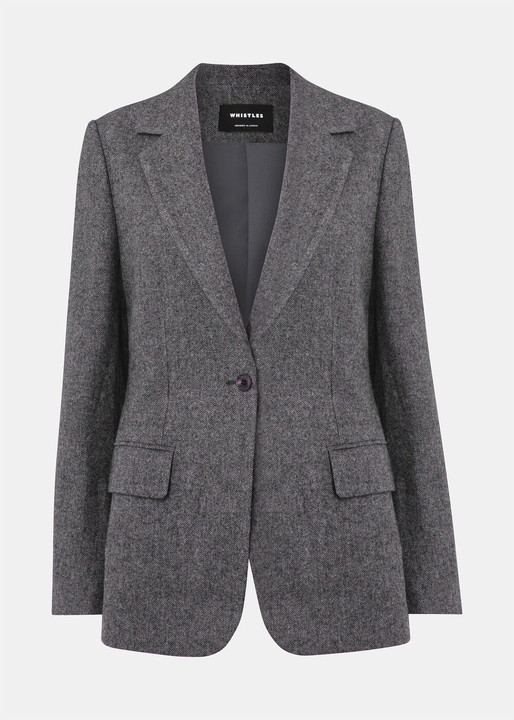 Herringbone Wool Blend Blazer