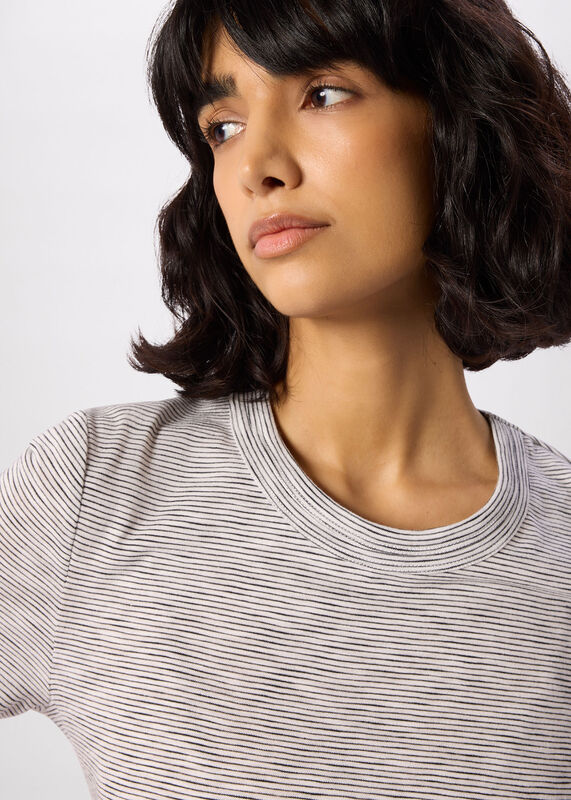 Multicolour Rosa Double Trim Stripe TShirt