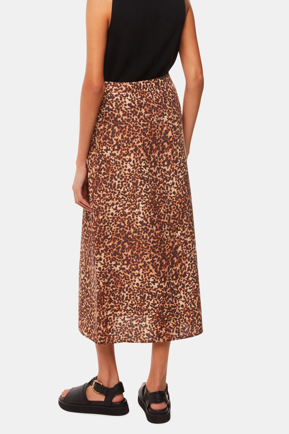 Multicolour Marble Spot Front Split Skirt