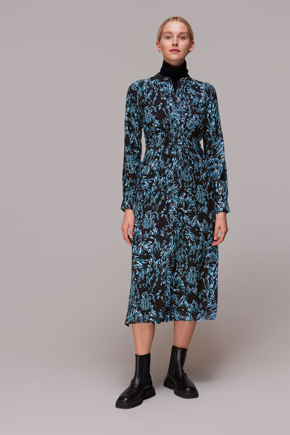 Wood Tiger Print Midi Dress