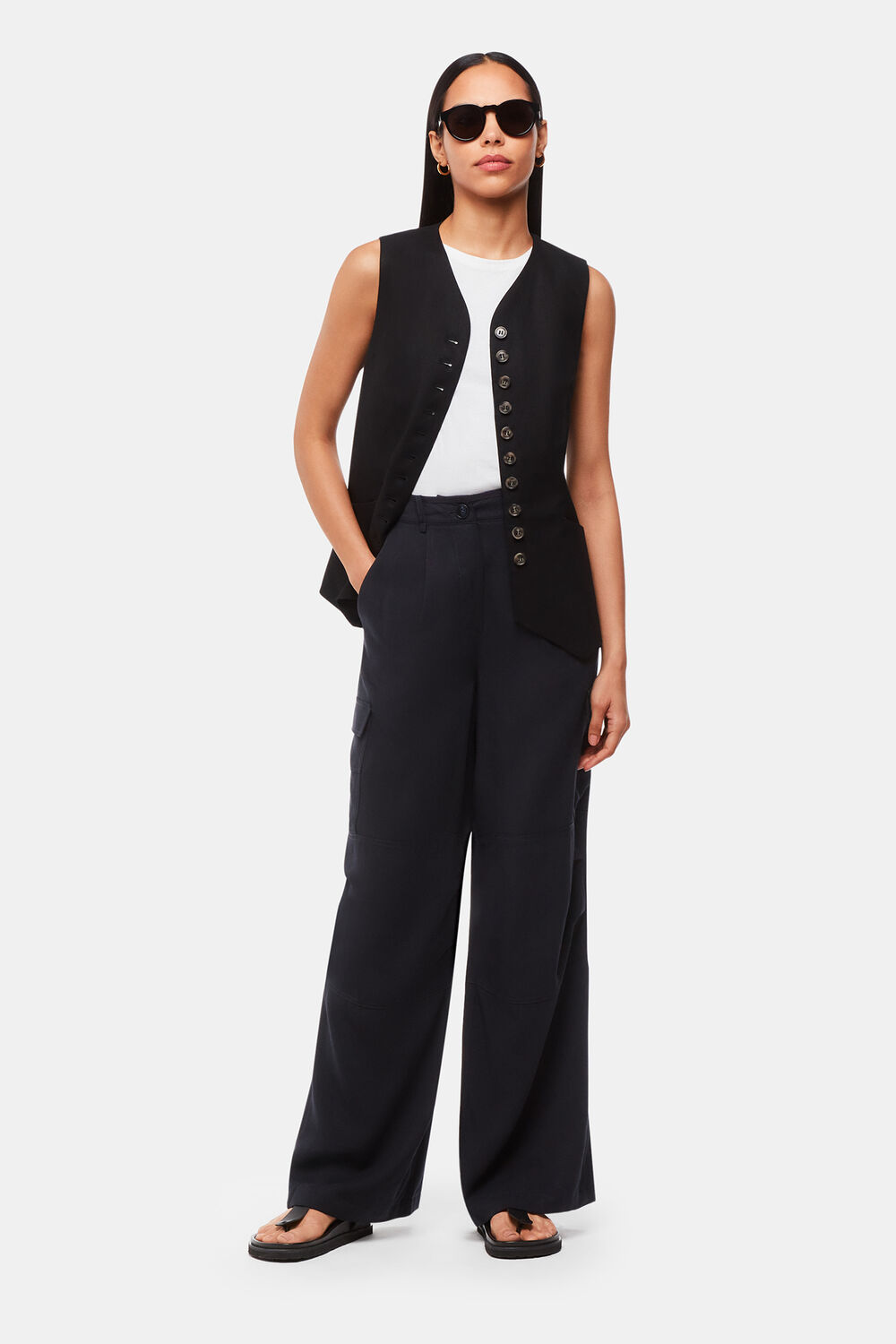 Navy Grace Luxe Cargo Pant
