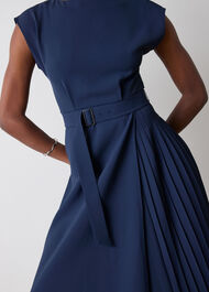 Pleat Detail Asymmetric Dress