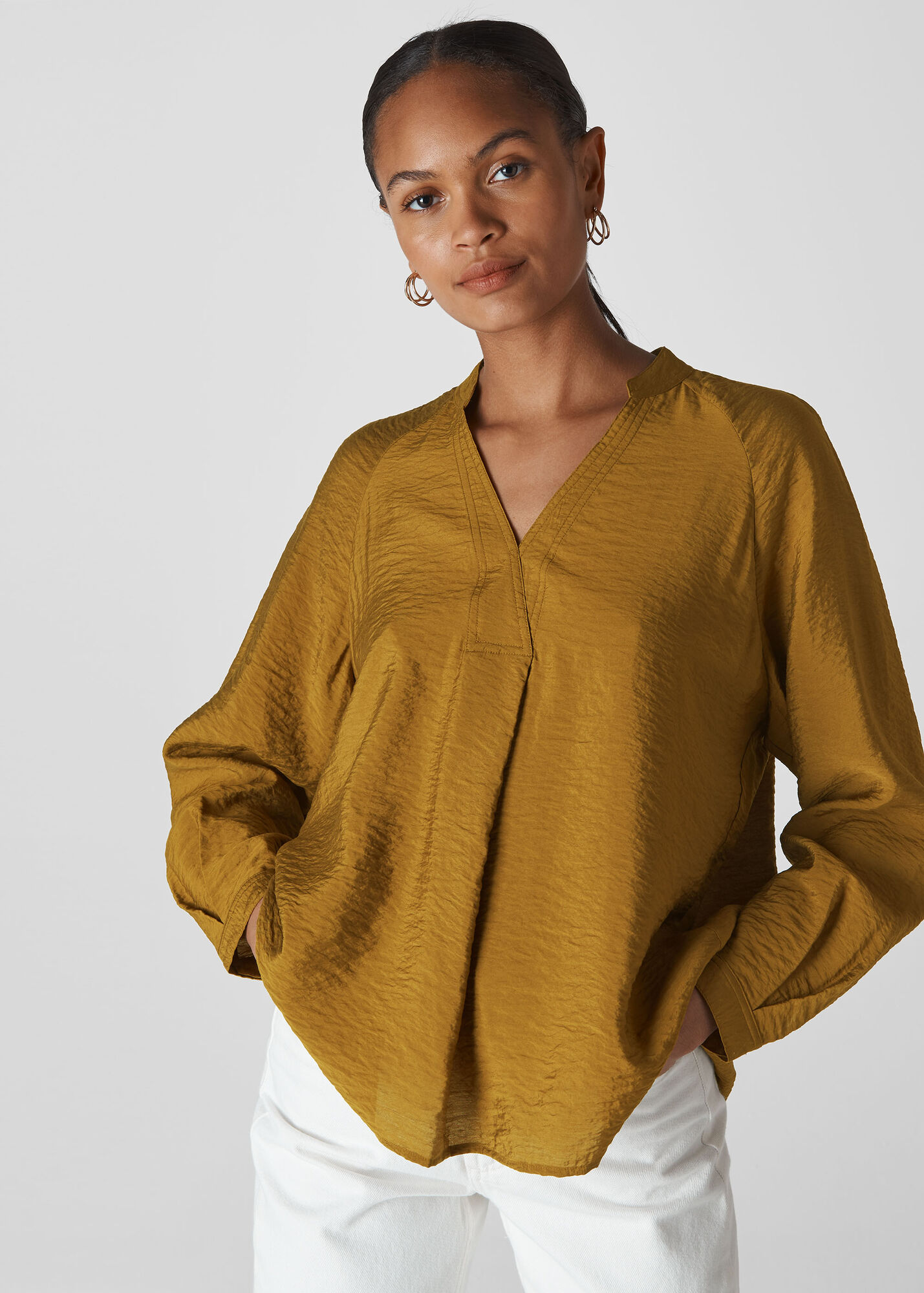Olive Dylan Long Sleeve Blouse | WHISTLES