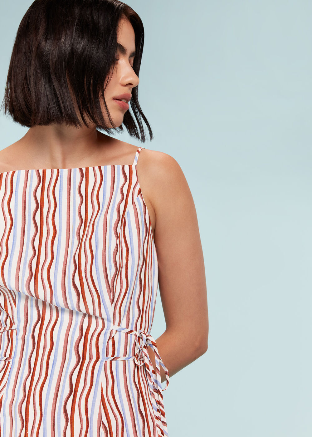 Wiggle Stripe Tie Detail Dress